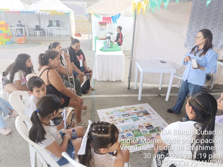 EIA Bloque Cubarral
Primer Momento de participación 
Vereda San Isidro de Chichimene