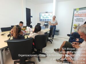 EIA Bloque Cubarral
Primer momento de Participación 
Organizaciones y Comité Ambiental de Castilla La Nueva