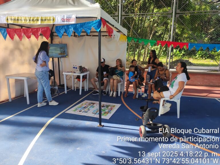 EIA Bloque Cubarral
Primer momento de participación
Vereda San Antonio