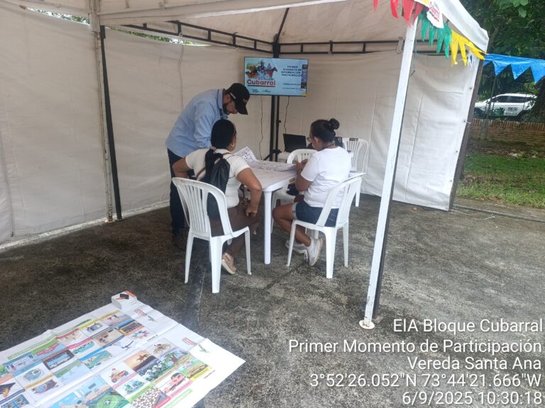 EIA Bloque Cubarral
Primer Momento de Participación 
Vereda Santa Ana